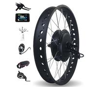 Kit de Conversion de vélo, Moteur de moyeu de vélo électrique 72V3000W 20/26 Pouces Frein à Disque à entraînement Avant avec contrôleur d’Affichage LCD Pas e-Brake accélérateur au Pouce