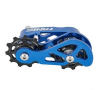 Kit de conversion de vitesse unique avec tendeur de chaîne pour vélos de 8 à 12 vitesses, alliage d'aluminium pour guide de chaîne, ajusteur anti-chute pour décrochage vertical (bleu)