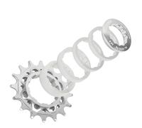 Kit De Conversion De Volant D'inertie À Vitesse Unique, Pignon À Cassette 18 Dents For VTT, Vélo De Route, Chaîne De Roue Libre, Alliage D'aluminium 7075 CNC(16T silvery)