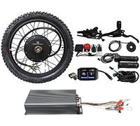 Kit de Conversion Evike 48V 3300W 60V 4200W 72V 5000W Roue de Moteur sans balais arrière sans balais avec Un Affichage de Couleur 100A et 750C + D 700 Brake à Disque hydraulique + Alarme