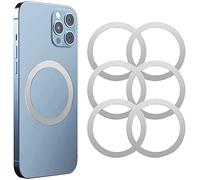 Kit de Conversion Magnétique Universel Kinizuxi Anneau Magnétique 6Pcs, Compatible avec Mag Safe, pour iPhone Séries 15/14/13/12/11/X, Galaxy Série S23/S22/S21/S20/S10-Argent
