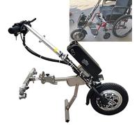 Kit De Conversion pour Fauteuil Roulant éLectrique, 3 Vitesses RéGlables, Roues De 12 Pouces, avec éClairage Avant, Haut-Parleur Et Batterie Amovible pour Usage ExtéRieur,A