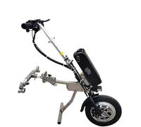 Kit de conversion pour fauteuil roulant électrique, 65 km de long, 3 niveaux de vitesse, avec amortisseur et éclairage avant pour une conduite fluide, avec klaxon de sécurité