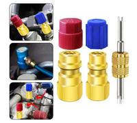 Kit de Conversion R12 à R134a, 1 ensemble, raccords de Valve de remplissage de climatiseur, adaptateur de Port, rénovation, coupleurs à déconnexion rapide 1 set