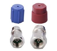 Kit De Conversion R12 À R134A - Conversion Réglable À Faible Connecteur Avec Une Poussée Mâle SAE De 1/4 Pouce, Un Ajustement De Coupleur Rapide A / C À 90 °, Des Rétrofits R-12 À R-134A Haut Et Bas A