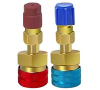 Kit De Conversion R1234yf verss R134a - Coupleurs Rapides Pour Réfrigérant AC, Vannes De Robinet A/C | Adaptateur En Laiton Pour Recharge De Climatisation, Ensemble De Connecteurs De Réfrigérant Côté