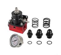 Kit de conversion régulateur de pression de carburant compatible avec AN6 retour AN8 entrée et raccord de manomètre 1/8 NPT pour une utilisation automobile (rouge)