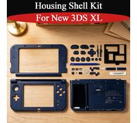 Kit de coque de remplacement DIY 5 couleurs pour New 3DS XL, avec cadre supérieur et inférieur, boîtier de batterie et boutons, accessoires pour New 3DS XL LL Blue