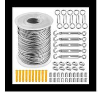 Kit de Corde à Linge en Acier Inoxydable Transparent de 30 M de DiamèTre avec Câble Souple en Acier I