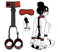 Kit de corde de retenue du cou au poignet, attaches de lit, menottes de dos sexuelles, jeux SM de lit, jouets sexuels pour couples, d'équipements de BDSM, collier avec bandeau