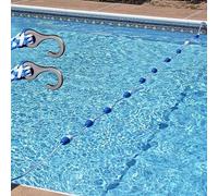 Kit de corde de sécurité et flotteur pour piscine - Lignes de bouée de voie bleue et blanche pour piscines creusées, équipement de sécurité de piscine de qualité compétition à usage commercial
