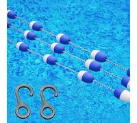 Kit de corde de séparation flottante de sécurité - Bouée de nage haute visibilité avec 2 crochets pour la sécurité en piscine, idéale pour les clubs de natation en eau peu profonde et profon
