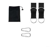 Kit de corde de suspension d'extérieur avec boucles de connexion, sangles réglables en nylon pour hamacs et balançoires, noir, 1,5 m (2 m A)