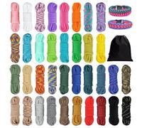 Kit de Corde Paracord 550 de 3 m en 36 Couleurs, Corde de Parachute de 4 mm 550 Paracorde en Nylon à 7 Brins pour Bracelet, Corde de Survie pour Camping en Plein Air, Porte-clés, Collier de Chien