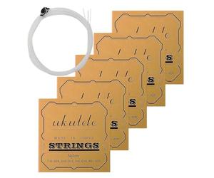 Kit De Cordes Pour Ukulélé - 5 Jeux De Cordes En Nylon Avec Médiators En Feutre Britannique | Remplacement Universel De Guitare À Quatre Corde | Idéal Pour Les Concerts, Soprano, Ténor, Ukulélés Bary
