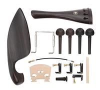 Kit de Cordier de Violon, Kit D'accessoires de Violon 15 Pièces 4/4, Pièces de Rechange de Violon, Kit de Raccords de Violon en Bois D'ébène/métal/érable, Ensemble de Raccords de Violon pour Débutant