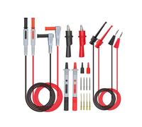Kit de cordons test for multimètre avec pinces crocodiles, fiche banane vers mini-crochets et sondes remplaçables