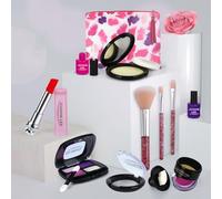 Kit de Cosméticos Infantil - Set de Maquillaje Lavable Para Niñas, Estuche Organizador de Belleza Portátil | Regalo de Cumpleaños Para Niños, Accesorios Divertidos Para Juegos de Rol y Salón de