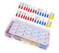 Kit de Cosses à Sertir Électriques sans Soudure, Boîte Compacte | Plastique et Fer, Connexions Stables, Rangement Organisé, pour Fils et Borniers, Usage Maison ou Bateau Couleur Aléatoire