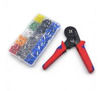 Kit de cosses de serrage avec 800 capuchons de câbles de 0,25 à 10 mm², Pince à sertir avec mécanisme à cliquet, ergonomique, coffret pour électricien
