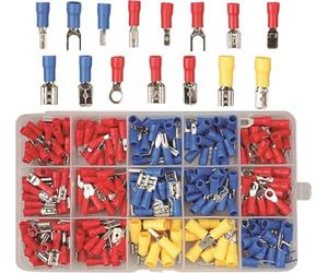 Kit de cosses électriques assorties 280 pièces, connecteurs isolés à fourche, œillet bêche anneau, avec mallette organisateur