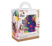 Kit de cotillons - PTIT CLOWN - Multicolores - 10 personnes - 10 chapeaux - 100 boules
