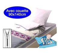 Kit de couchage - Caradou - Bleu Calin - 90x140 cm - Housse zippée - Motif City