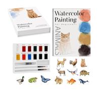 Kit de couleurs aquarelles, livret d'exercices pour aquarelles facile à comprendre avec