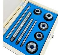 Kit de coupe de siège de soupape en acier au carbone, 5 pièces d'outils de réparation de moteur, kit de restauration d'échappement d'entrée automobile avec étui en bois