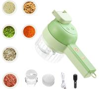 kit de coupe-légumes électrique manuel 4 en 1, coupe-légumes, coupe-ail, coupe-oignons, coupe-aliments électrique, mini-coupe-aliments et hachoir