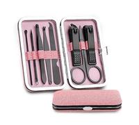 kit de coupe-ongles, Coupe-ongles spécial hommes et femmes, outils de manucure beauté, ensemble 8 pièces portables for la maison les soins personnels(Pink)