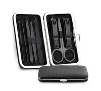 kit de coupe-ongles, Coupe-ongles spécial hommes et femmes, outils de manucure beauté, ensemble 8 pièces portables for la maison les soins personnels(Black)