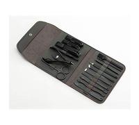 Kit de coupe-ongles. Ensemble spécial de soins des ongles en acier au carbone for hommes, outil cure-oreille noir et ciseaux pédicure(C)