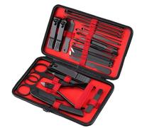 kit de coupe-ongles, Kit de 24 coupe-ongles noirs, portable for pédicure avec étuis, cadeau, ensemble soins personnels