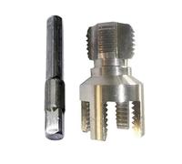 Kit de coupe-tube double taille 1,27 cm et 1,9 cm en acier au carbone Tige hexagonale Convient pour perceuses électriques Outil de filetage de tuyau