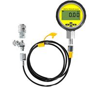 Kit de couplage de test de pression hydraulique numérique 10 000 PSI Manomètre Testeur pour excavatrice de marque américaine 1 jauge 1 tuyau 2 raccords protecteur en silicone noir 6,35 mm NPT