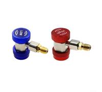 Kit de coupleur rapide réglable R134a Adaptateur secteur haut et bas pour système de climatisation de véhicule avec construction en métal en rouge et bleu