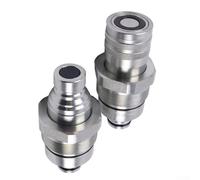 Kit de coupleurs à face plate avec AT406474 AT406475 pour chargeuses compactes Bobcat 319E 323E 325G 329E 331G, compatible avec ISO 16028 1/2" ISO 16028, connecteurs métalliques argentés pour