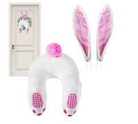 Kit De Couronne De Fesses De Lapin - 3 Pièces D'accessoires Pour Fesses Et Oreilles De Lapin De Pâques, Peluche De Dessin Animé Mignon, Décoration De Porte De Ferme | Décoration Saisonnière Facile Ave
