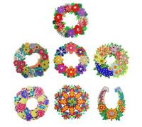 Kit De Couronne De Fleurs Avec Chaîne, Peinture Diamant, Bricolage 5d, Artisanat D'art Mosaïque, Strass, Dessin, Guirlande Suspendue, Pendentif Pour Décoration De Maison