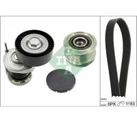 Kit de courroie multi-cannelée avec poulie débrayable 529 0466 20 INA pour SKODA