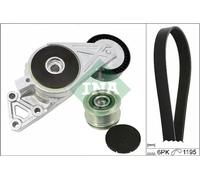 Kit de courroie multi-cannelée avec poulie débrayable 529 0470 20 INA pour AUDI