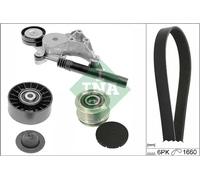 Kit de courroie multi-cannelée avec poulie débrayable 529 0471 20 INA pour AUDI