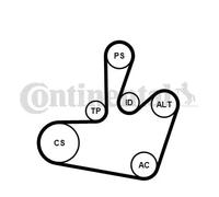 ContiTech Kit courroie Multi V 6PK1548K1 – jeu de courroies trapézoïdales à nervures