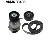 Kit de courroie multi-cannelée VKMA 33406 SKF pour PEUGEOT CITROËN
