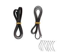 Kit de courroies de distribution Gavigain : 2 courroies, 8 attaches, courroie en caoutchouc 2GT ouverte, haute résistance à la traction, mouvement silencieux, entraînement précis