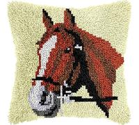 Kit de coussin à crochet à faire soi-même pour adultes avec coussin pré-imprimé, fils au crochet, coussin tricoté pour maison, canapé, 43,2 x 43,2 cm (z113)