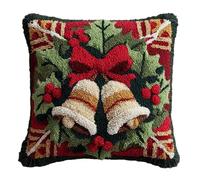 Kit De Coussin À Crochet De Verrouillage,Noël Kit De Broderie Au Point De Croix Diy,Kit De Broderie Au Point De Croix Avec Toile Pré-Peinte,Broderie Artisanale Pour Adultes Et Enfants 43X43Cm