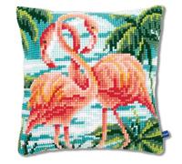 Kit de coussin au point de croix, flamants roses