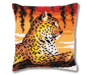 Kit de coussin au point de croix, léopard